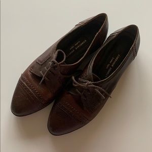 Vintage Brown Oxford Flats Size 9